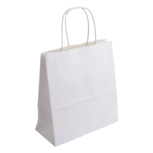 Plain White Small Bag with twisted handle