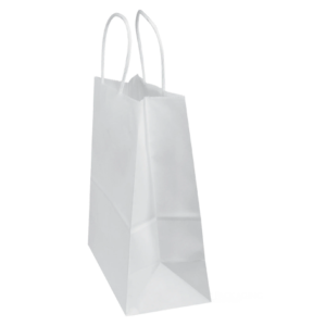 White Waffle Bag with twisted handle